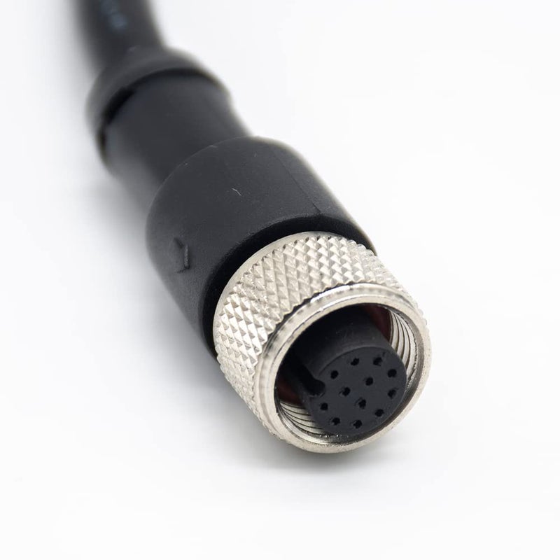 Elecbee M12 Cable A-Code Single Female Head Straight Connector Aviation Socket Electrical Cable (12 Pin 1M/3.3ft Cable) - Image 2